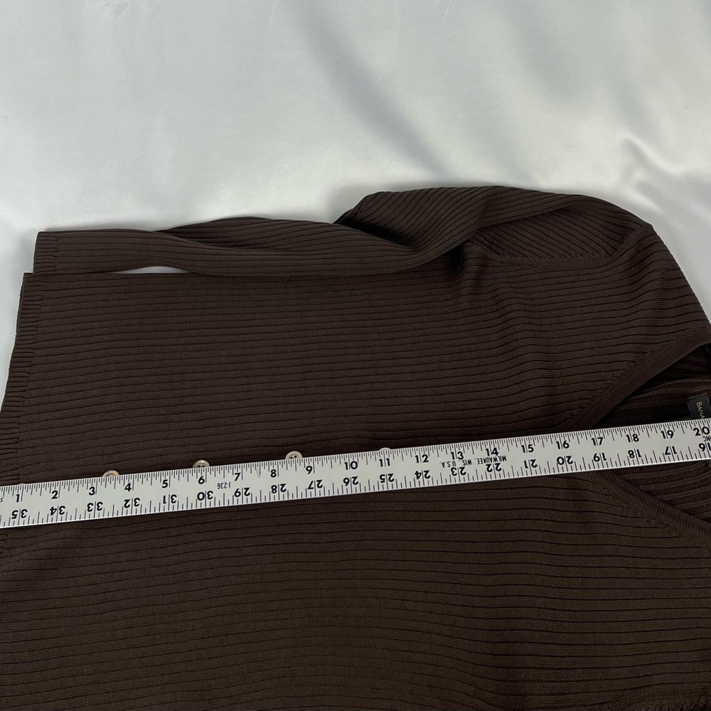 Banana Republic Dark Brown Ribbed Long Sleeve Cardigan Sweater XS - Picture 6 of 14